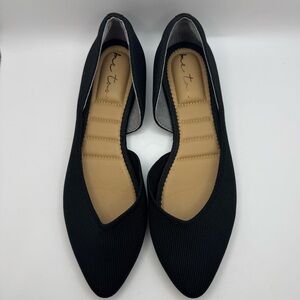 Me Too Black Aria Half d'Orsay Knit Flat Size 7M